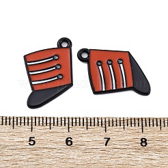 スプレープリント合金ペンダント  キャップ  ファイヤーブリック  19x14.5x1.5mm  穴：1.6mm&nbsp;PALLOY-S194-01C-EB