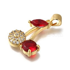 Rack Plating Brass Micro Pave Cubic Zirconia Pendants&nbsp;KK-G500-29G-02