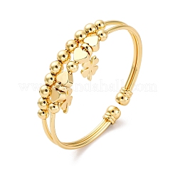 Brass Cuff Charm Bangles&nbsp;BJEW-U025-05G