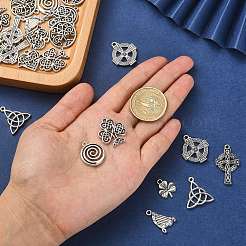 100Pcs 10 Styles Irish Tibetan Style Alloy Pendants&nbsp;TIBEP-CJ0002-10