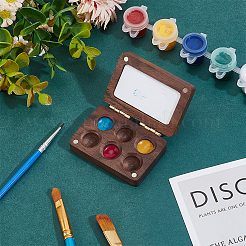 木製水彩絵の具缶箱  塗装収納ボックス  アートペイント塗料貯蔵容器  長方形  シエナ  41x61x17.5mm  内径：12mm&nbsp;AJEW-WH0542-84B