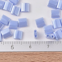 MIYUKIティラビーズ  日本製シードビーズ  2穴  （TL446)不透明光ツルニチニチソウ光沢  5x5x1.9mm  穴：0.8mm  約590個/50g&nbsp;SEED-X0054-TL0446