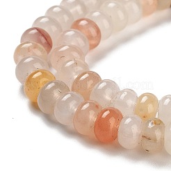 天然の金色のシルク翡翠ビーズ連売り  ロンデル  8x5mm  穴：1mm  約73~75個/連  14.65~14.88''（37.2~37.8センチメートル）&nbsp;G-D481-21