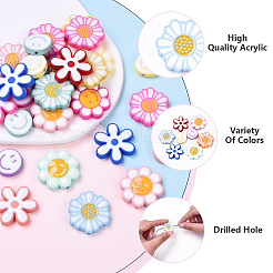 40Pcs 4 Styles Opaque Acrylic Beads&nbsp;ACRC-YW0001-02
