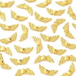 50個の合金ビーズ  ハートの翼  鉛フリー＆カドミウムフリー  ゴールドカラー  22x9x3mm  穴：1mm&nbsp;FIND-FS0002-47
