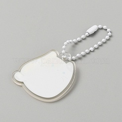 Cartoon Cute Cat Animal  Acrylic Pendant Decoration with Iron Ball Chain&nbsp;KEYC-WH0036-33C