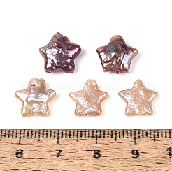 天然バロックケシパールビーズ  有核真珠  スター  アザミ  9~14x9.5~14x2.5~6mm  穴：0.6mm&nbsp;PEAR-S020-Z03-02C