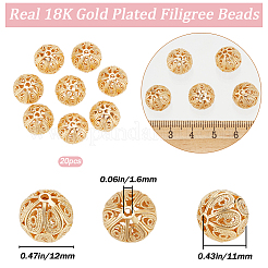 20Pcs Brass Filigree Beads&nbsp;KK-BBC0010-69