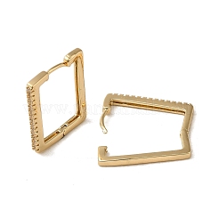 ブラスマイクロパヴェキュービックジルコニアフープピアス  ライトゴールド  23.5x2mm&nbsp;EJEW-L271-21KCG-05