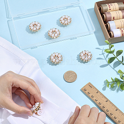 6Pcs Flower Alloy Plastic Cufflinks&nbsp;FIND-CY0001-65B