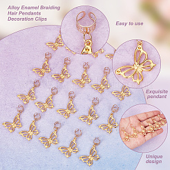 Alloy Hollow Braiding Hair Pendants Decoration Clips&nbsp;OHAR-AB00013