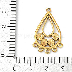 304ステンレスシャンデリア部品リンク  イオンプレーティング（ip）  ティアドロップ  ゴールドカラー  31.5x19.5x2.5mm  穴：1.6mm&nbsp;STAS-Q350-03G