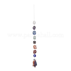 7 Chakra Nuggets Natural Gemstone Pocket Pendant Decorations&nbsp;HJEW-JM01049-02