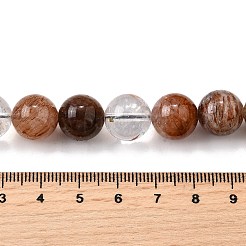 天然ブラックゴールドルチルクォーツビーズ連売り  ラウンド  12.5mm  穴：1~1.2mm  約32個/連  15~15.39インチ（38.1~39.1cm）&nbsp;G-H093-B03-12mm