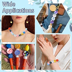 DIYジュエリー作成キット  アクリル、樹脂、プラスチック、ABSプラスチック模造真珠ビーズを含む  ポリマークレイと真鍮のラインストーンスペーサービーズ  ブラック  20x19mm  穴：2~3mm&nbsp;DIY-YW0017-69F