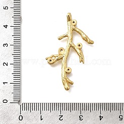 真鍮製マイクロパヴェキュービックジルコニアペンダント  枝の形  18KGP本金メッキ  41x24.5x4.5mm  穴：2.5x2mm&nbsp;KK-Z125-09G