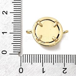 Brass with Resin Blue Evil Eye Links Connector Charms&nbsp;KK-H529-38A-G