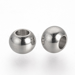 変色しにくい201ステンレススチールスペーサービーズ  ロンデル  ステンレス鋼色  6x4.5mm  穴：3mm&nbsp;X-STAS-R071-36