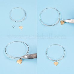 304ステンレススチールチャーム  混合形状  ゴールドカラー  プラスチックビーズ保存容器：10.3x1.7cm&nbsp;STAS-PH0018-27G