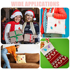 18Pcs 6 Colors Christmas Light Bulbs Polyester Embroidery Sew on Cloth Patches&nbsp;PATC-CA0001-35
