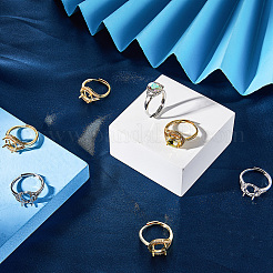 8Pcs 2 Colors Adjustable Brass Solitaire Ring Settings&nbsp;KK-SC0003-93