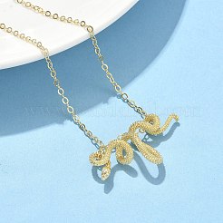 女性用真鍮製ヘビ巻きペンダントネックレス  ゴールドカラー  17.52インチ（44.5cm）&nbsp;LS-NJEW-U041-01G