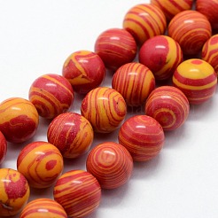 Synthetic Malachite Beads Strands&nbsp;G-I199-32-4mm