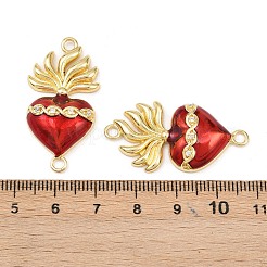 Brass Pave Clear Cubic Zirconia Connector Charms&nbsp;X-KK-L251-18G-01