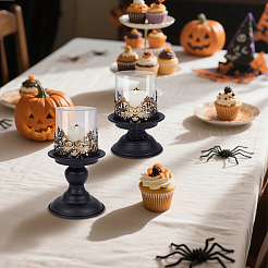 Iron Glass Candle Holder&nbsp;AJEW-WH0796-88B