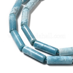 天然石ビーズ連売り  模造ラリマー  染め  コラム  空色  13x4mm  穴：1mm  約29個/連  15.08インチ（38.3cm）&nbsp;G-F730-01