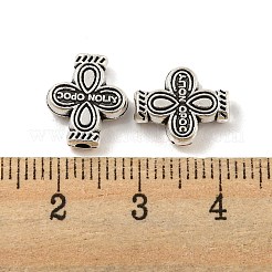 チベット風合金ビーズ  カドミウムフリー＆鉛フリー  クロス  アンティークシルバー  12x10x3mm  穴：1.8mm  約990個/1000g&nbsp;FIND-M011-21AS