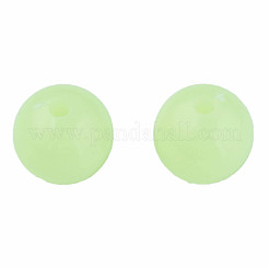 蓄光アクリルビーズ  暗闇で光る  ラウンド  薄緑  14mm  穴：2.5mm&nbsp;LACR-N001-001A-01