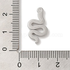 304ステンレスペンダント  スネークチャーム  ステンレス鋼色  20x11x2mm  穴：1.1mm&nbsp;STAS-C110-06P