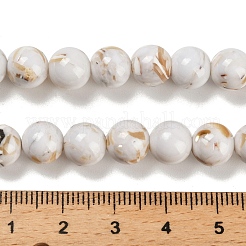 Assembled Synthetic Stone and Trochus Shell Beads Strands&nbsp;G-B128-08C-01