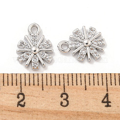 Brass Micro Pave Clear Cubic Zirconia Charms&nbsp;KK-Z044-16P
