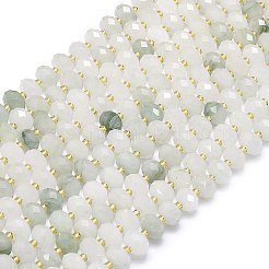 天然天山翠珪岩ビーズ連  多面カット  ロンデル  シードビーズで  8.5~10x5.5~6.5mm  穴：1mm  約43~45個/連  15.35''（39センチメートル）&nbsp;G-P573-A38-01