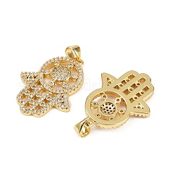 Brass Micro Pave Cubic Zirconia Pendants&nbsp;KK-S526-33G