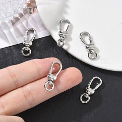 シェグレース 真鍮製回転式ロブスタースナップフック留め具  カドミウムフリーと鉛フリー＆ニッケルフリー  プラチナ  25x9x5mm  穴：4.5mm&nbsp;XGRQ7M862-975P