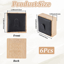 6Pcs Bamboo Single Ring Display Stands with PU Leather/Velvet Mat&nbsp;RDIS-CL0001-01B