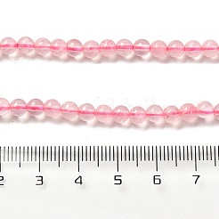 天然石ローズクォーツビーズ連売り  ラウンド  4mm  穴：0.7mm  約88個/連  14.84''~15.04''（37.7~38.2センチメートル）&nbsp;G-Z047-C03-04