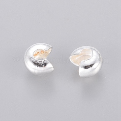 アイアン製つぶし玉カバーカシメ玉カバー  ニッケルフリー  銀色のメッキ  直径5mm  穴：1.5~1.8mm&nbsp;IFIN-H030-NFS-NF