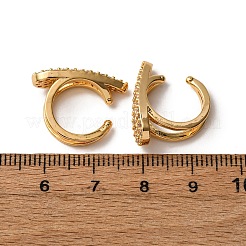 Teardrop Brass Micro Pave Clear Cubic Zirconia Cuff Earrings&nbsp;EJEW-F384-21G