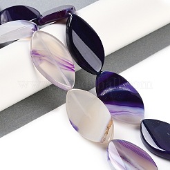 Natural Purple Banded Agate Beads Strands&nbsp;G-C141-A01-01