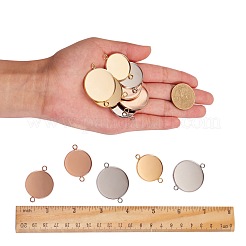 12Pcs 6 Style 304 Stainless Steel Cabochon Connector Settings&nbsp;STAS-SZ0001-42