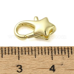 真鍮カニカン  カドミウムフリー＆ニッケルフリー＆鉛フリー  スター  ゴールドカラー  13x7.5x4.5mm  穴：1.5x2.5mm&nbsp;KK-B089-22A-G
