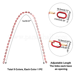 5 Strands 5 Colors Handmade Acrylic & Aluminium Cable Chains&nbsp;AJEW-PH0001-85