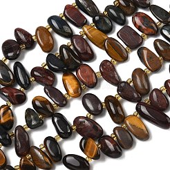 Three-Color Natural Tiger Eye Beads Strands&nbsp;G-P604-A12-01