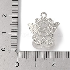 白金合金樹脂ペンダント  クマ  透明  19.5x14.5x7.5mm  穴：1.7mm&nbsp;FIND-U017-05P-02