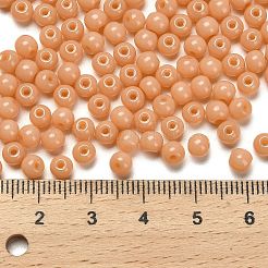 不透明色のガラスシードビーズ  ラウンド  砂茶色  4.5x3.5mm  穴：1mm  約4500個/ポンド&nbsp;SEED-C001-02B-03