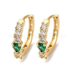 Brass Micro Pave Cubic Zirconia Teardrop Hoop Earrings&nbsp;EJEW-S280-05G